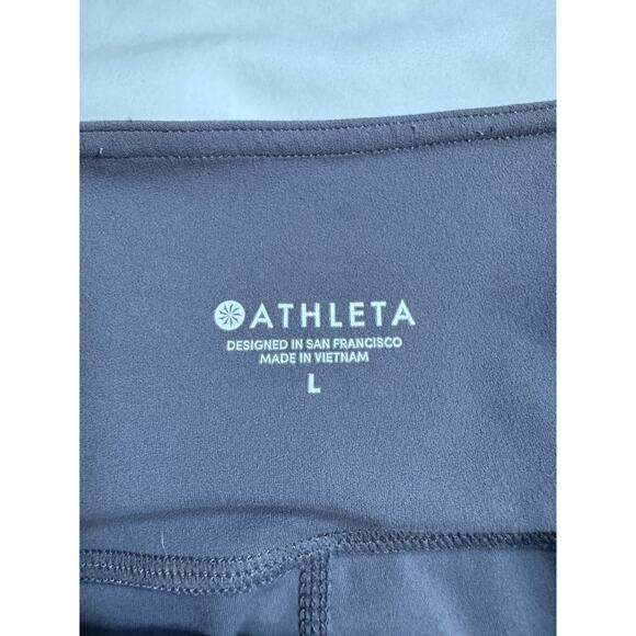Athleta Salutation Gray Stretch Mesh Workout Pants Women's Size Large L - Picture 3 of 10
